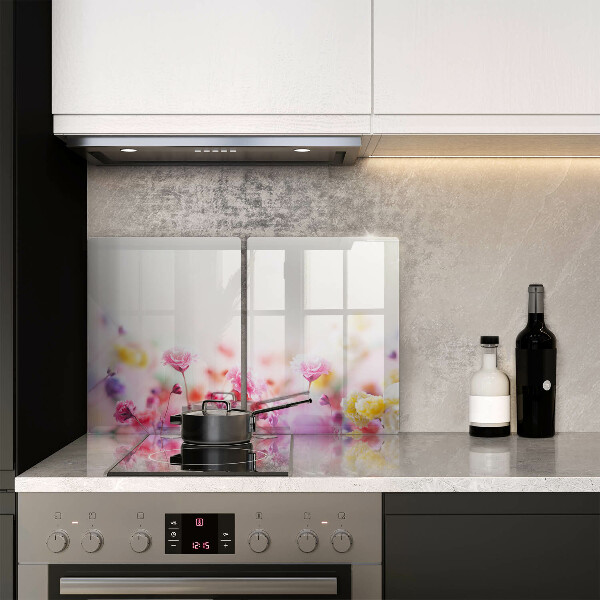 Copri piano cottura in vetro Prato fiorito