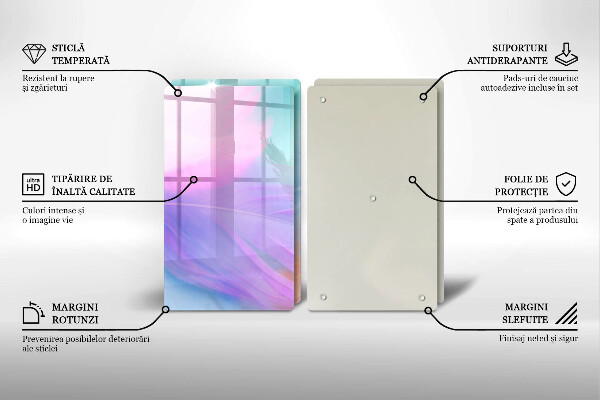 Copri piano cottura in vetro Piume pastello