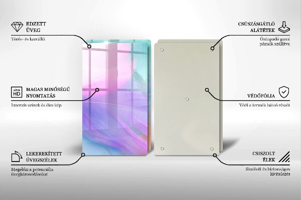 Copri piano cottura in vetro Piume pastello