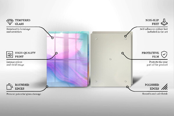 Copri piano cottura in vetro Piume pastello