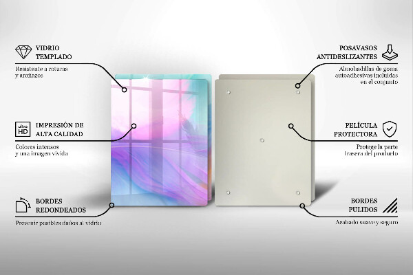 Copri piano cottura in vetro Piume pastello