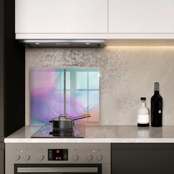 Copri piano cottura in vetro Piume pastello