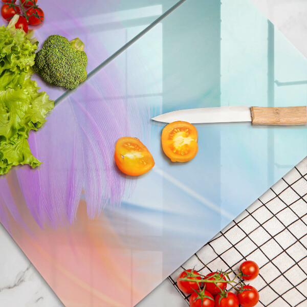 Copri piano cottura in vetro Piume pastello