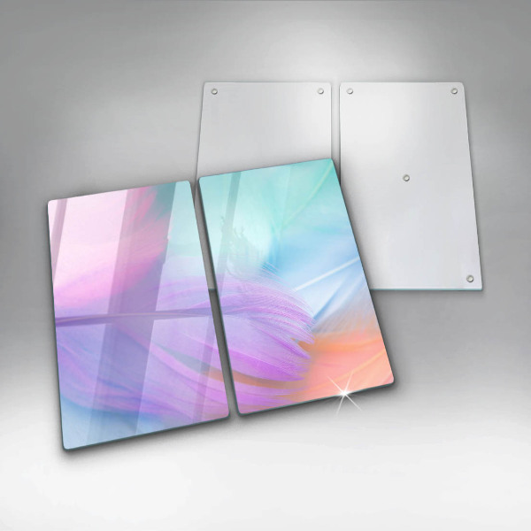 Copri piano cottura in vetro Piume pastello