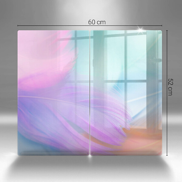 Copri piano cottura in vetro Piume pastello