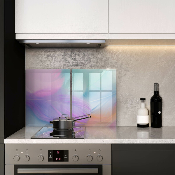 Copri piano cottura in vetro Piume pastello