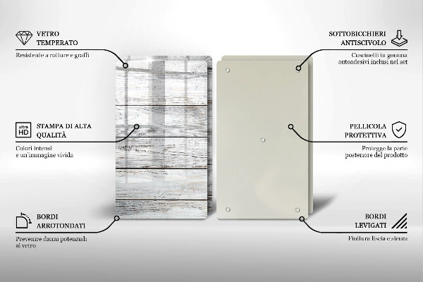 Copri piano cottura in vetro Tavole di legno luminose