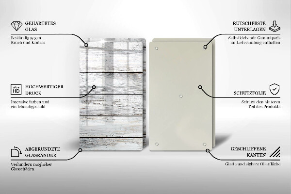 Copri piano cottura in vetro Tavole di legno luminose
