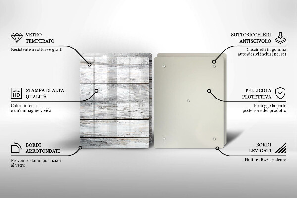 Copri piano cottura in vetro Tavole di legno luminose