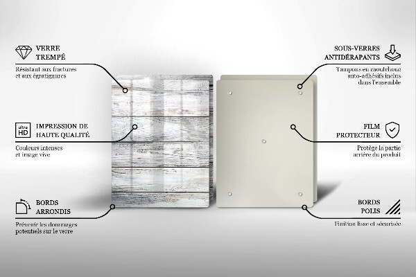 Copri piano cottura in vetro Tavole di legno luminose
