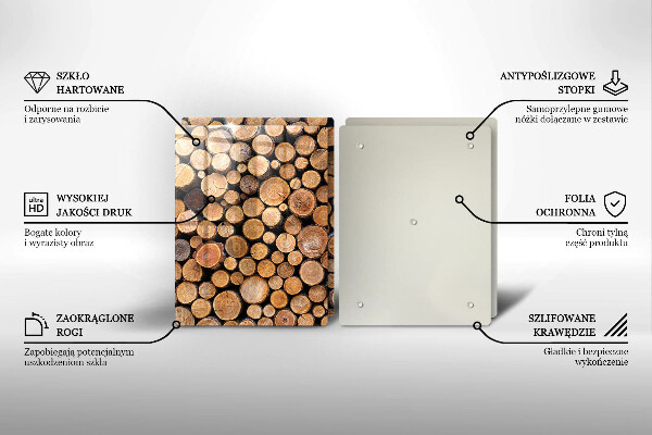 Copri piano cottura in vetro Tronchi d'albero