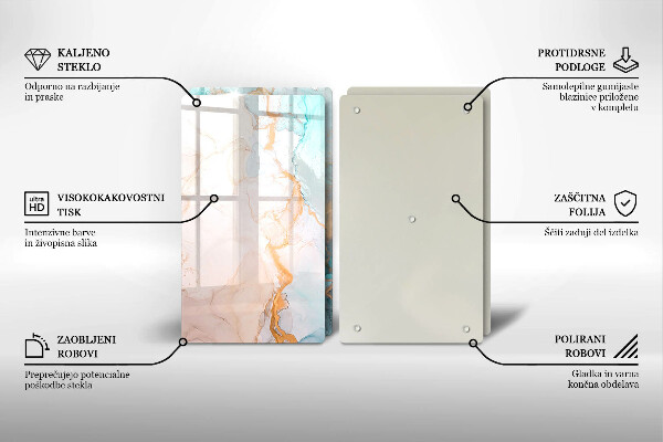 Copri piano cottura in vetro Astrazione del marmo