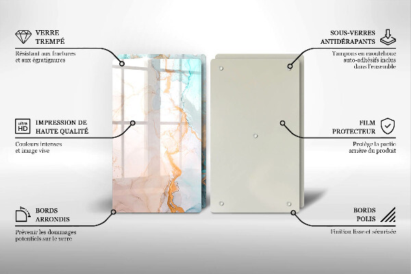 Copri piano cottura in vetro Astrazione del marmo