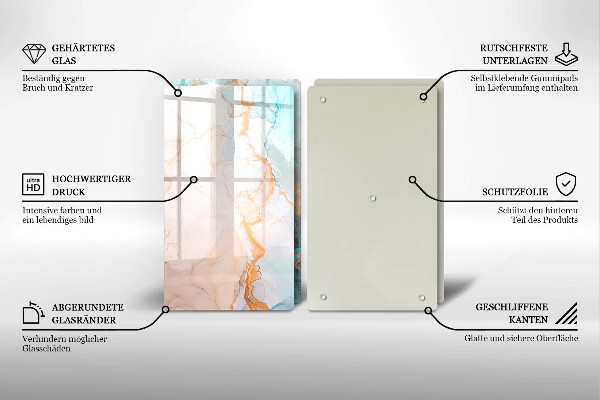 Copri piano cottura in vetro Astrazione del marmo