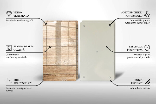 Copri piano cottura in vetro Tavole di legno