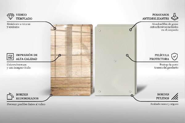 Copri piano cottura in vetro Tavole di legno