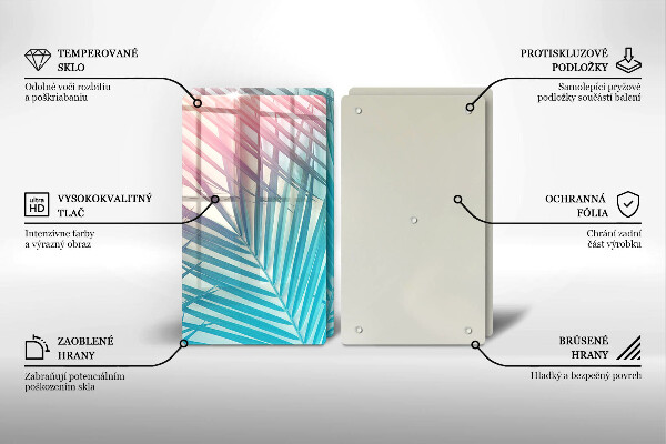 Copri piano cottura in vetro Foglie pastello