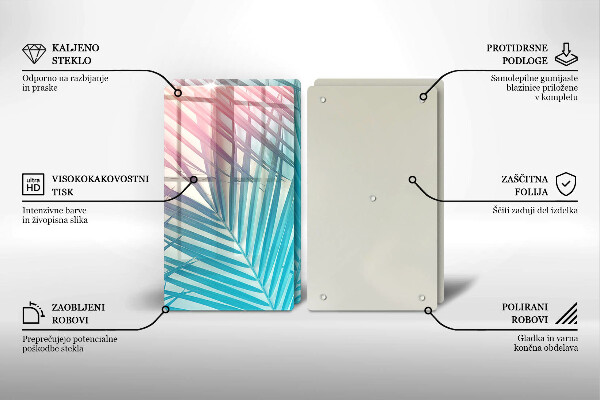 Copri piano cottura in vetro Foglie pastello