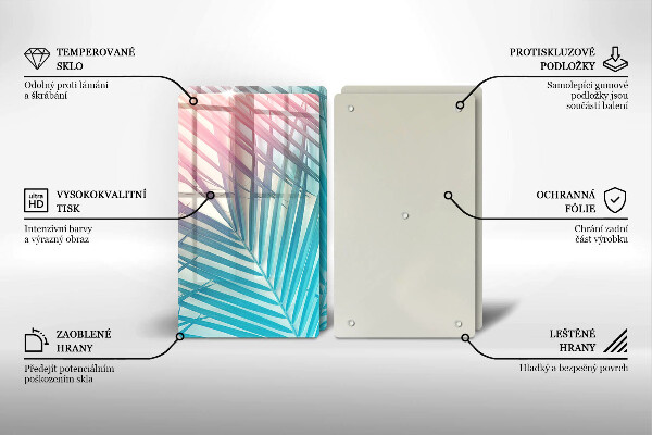 Copri piano cottura in vetro Foglie pastello