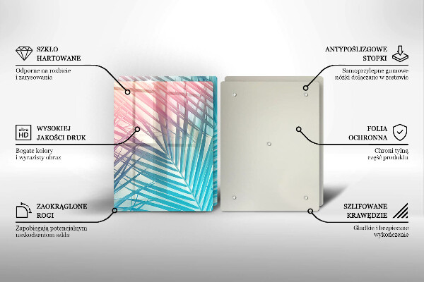 Copri piano cottura in vetro Foglie pastello