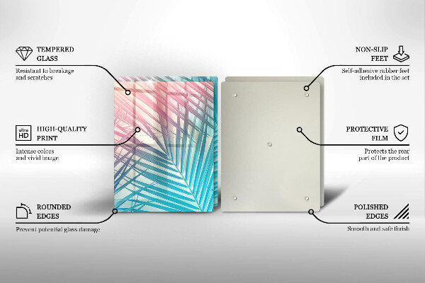 Copri piano cottura in vetro Foglie pastello