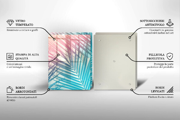 Copri piano cottura in vetro Foglie pastello
