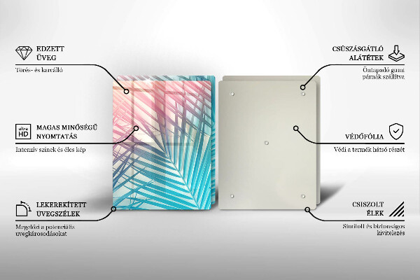 Copri piano cottura in vetro Foglie pastello