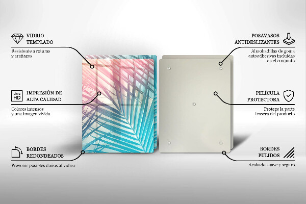 Copri piano cottura in vetro Foglie pastello