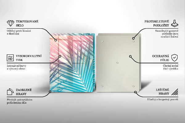 Copri piano cottura in vetro Foglie pastello
