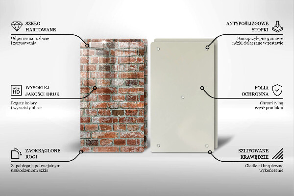 Copri piano cottura in vetro Vecchio muro di mattoni