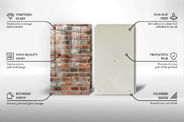 Copri piano cottura in vetro Vecchio muro di mattoni