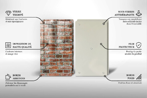 Copri piano cottura in vetro Vecchio muro di mattoni