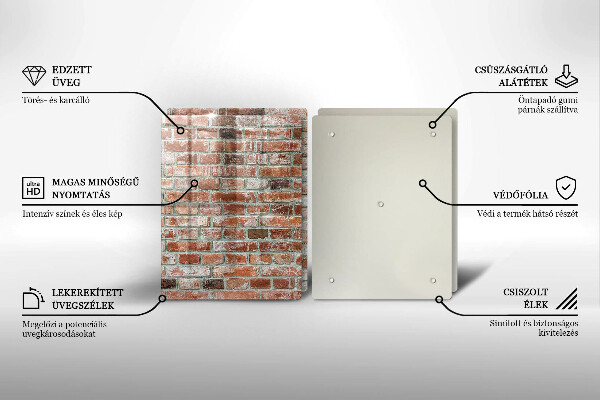 Copri piano cottura in vetro Vecchio muro di mattoni