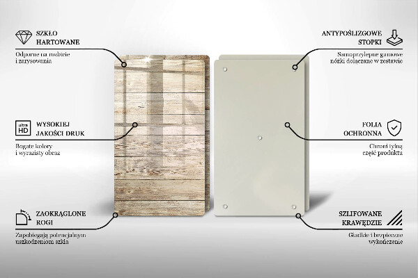 Copri piano cottura in vetro Tavole di legno