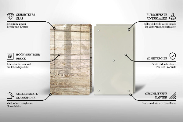 Copri piano cottura in vetro Tavole di legno