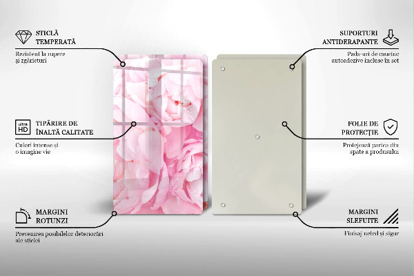 Copertura piano cottura Peonie delicate