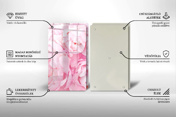 Copertura piano cottura Peonie delicate