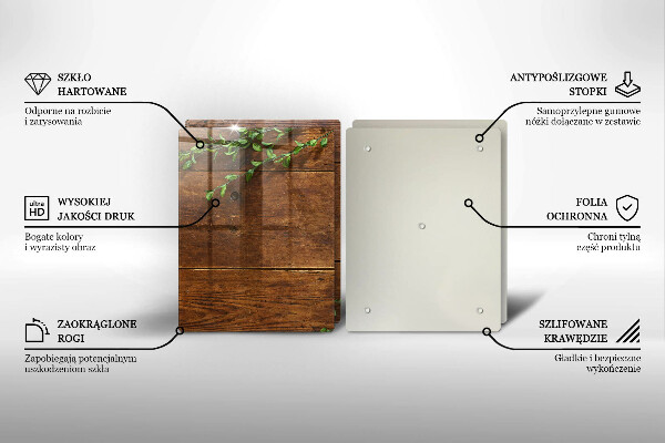 Copri piano cottura in vetro Tavole e foglie di legno