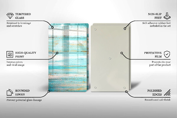 Copri piano cottura in vetro Tavole in legno d'epoca