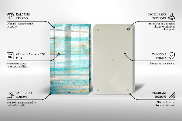 Copri piano cottura in vetro Tavole in legno d'epoca