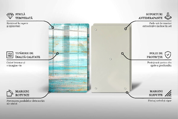 Copri piano cottura in vetro Tavole in legno d'epoca