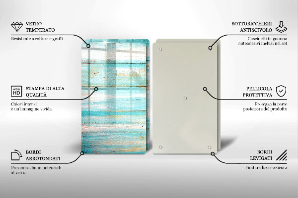 Copri piano cottura in vetro Tavole in legno d'epoca