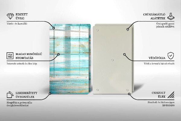 Copri piano cottura in vetro Tavole in legno d'epoca