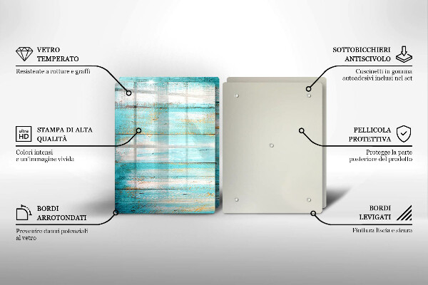 Copri piano cottura in vetro Tavole in legno d'epoca