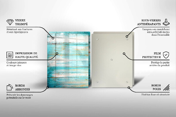 Copri piano cottura in vetro Tavole in legno d'epoca