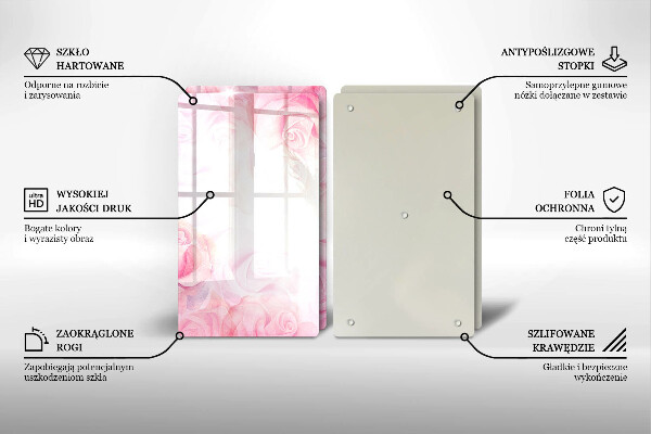 Copri piano cottura in vetro Sfondo delicato di rose