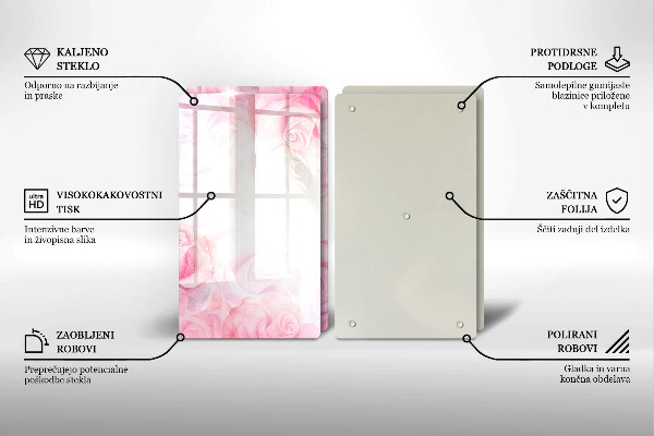 Copri piano cottura in vetro Sfondo delicato di rose