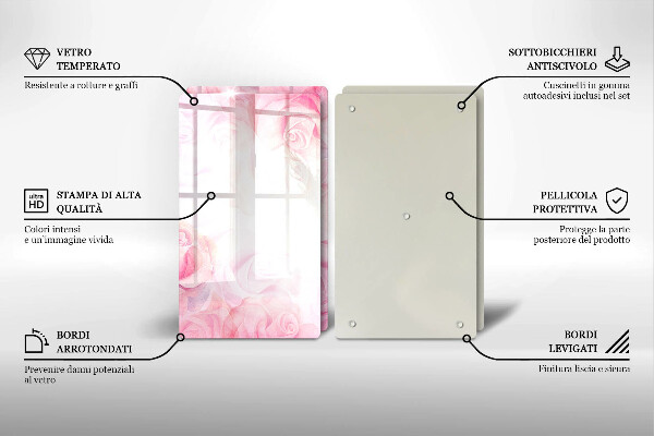 Copri piano cottura in vetro Sfondo delicato di rose
