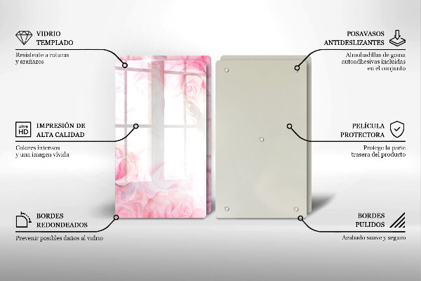 Copri piano cottura in vetro Sfondo delicato di rose