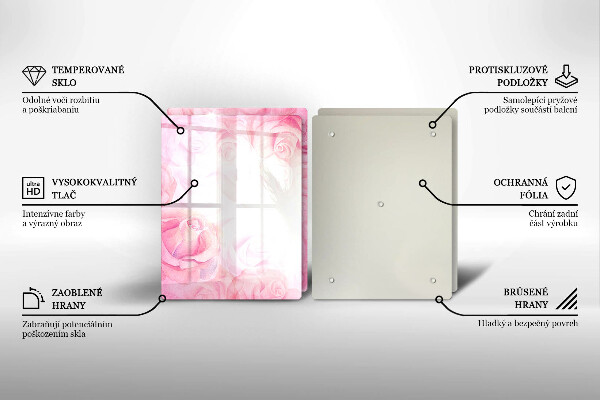 Copri piano cottura in vetro Sfondo delicato di rose